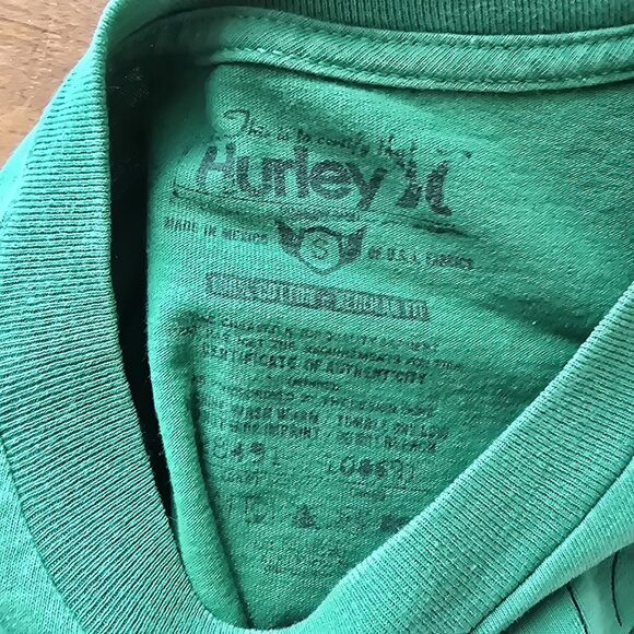 Hurley Mens Green Graphic T-Shirt S - Picture 3 of 5